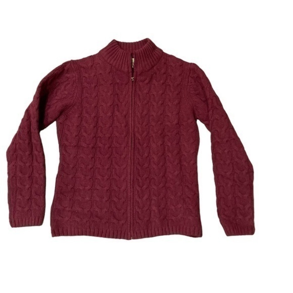 Marchbrea 100% Irish wool cardigan sweater burgundy red new nwt